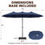 Grand parasol de patio à double face 15 pi avec base-1735456697