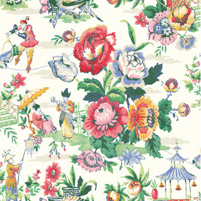 Travel Diary Toile 18' L x 20.5" W Peel and Stick Wallpaper Roll
