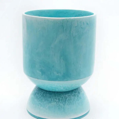 Vase décoratif décoratif de table bleu - 13 po x 17 po