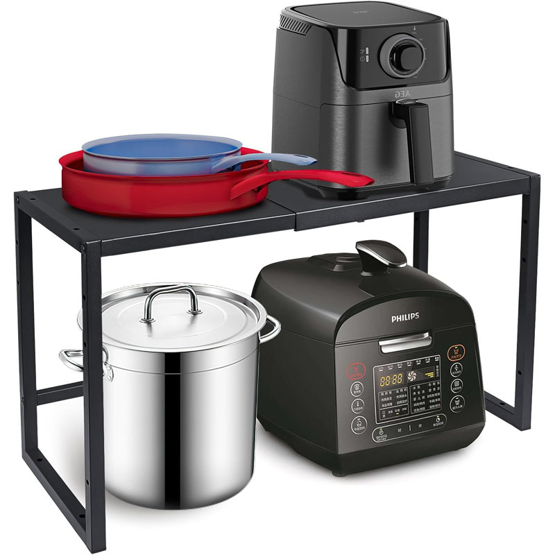 Tablettes de rangement extensibles en métal, étagères robustes 110LBS et petits appareils de rangement pour casseroles