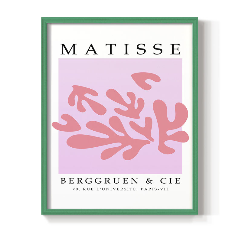 Matisse CECXLII, reproduction encadrée - bois massif, H 10 po x l 8 po, Vert