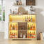 Wine Cabinet with RGB Lighting, Charging Station, 4 Removable Wine Racks (Exclude Refrigerator)-1174732076