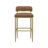 Migel Metal And Upholstered Adjustable Height Stool, Gold With Brown PU