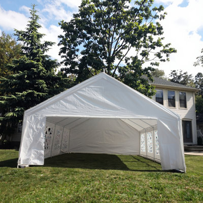 Pavillon de jardin robuste, tubes renforcés en acier inoxydable antirouille de 20 x 30 pi, parois latérales ventilées
