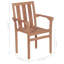 Chaise de patio empilable en teck avec coussin Henleaze-1697050982