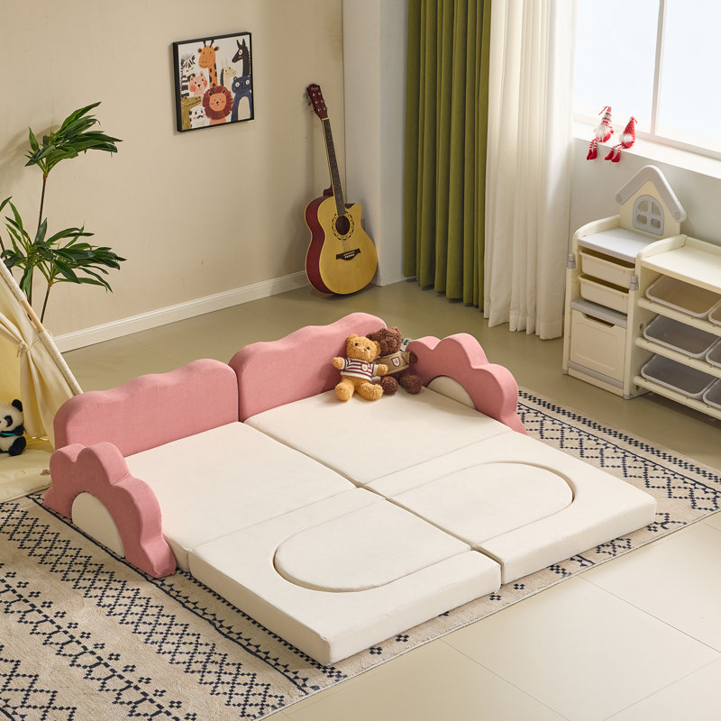 Canapé modulaire pour enfants 12 pièces, Rose