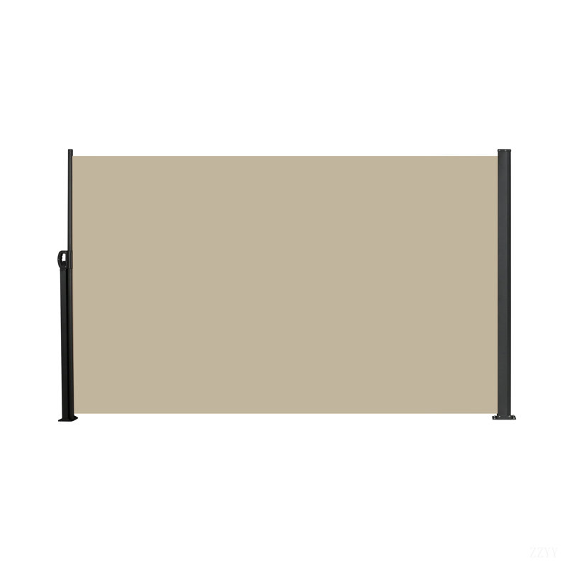 Auvent rétractable pour écran latéral, résistant aux rayons UV, imperméable, écran d'intimité de patio pour jardin, balcon, cour (gris foncé), beige