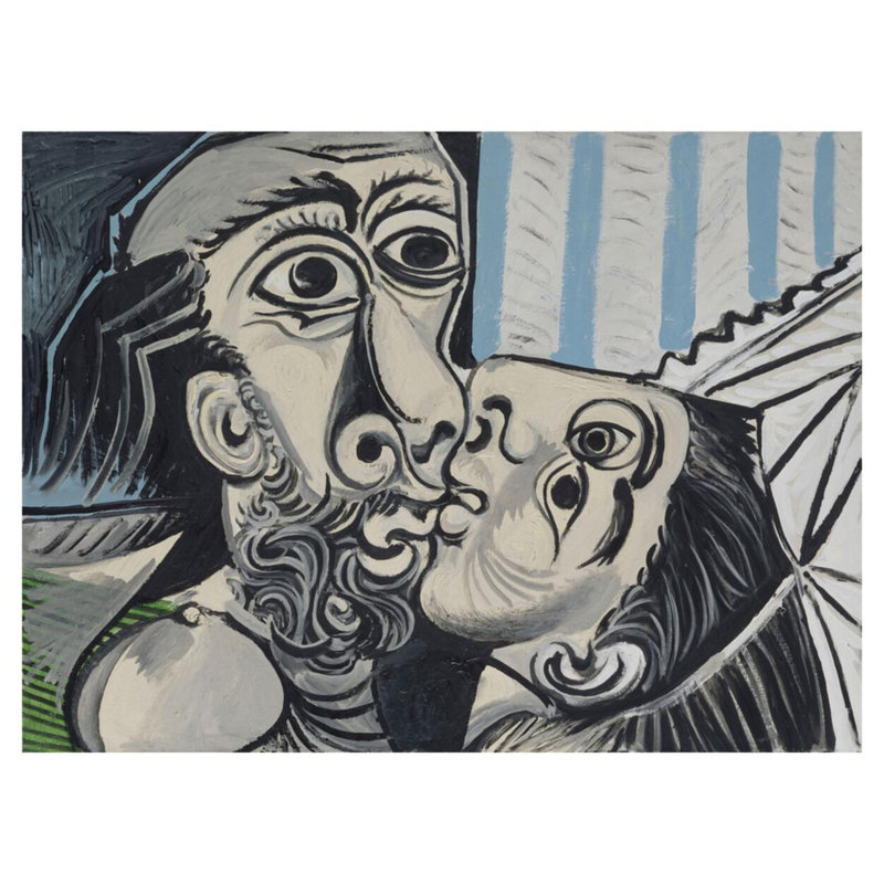 «Le baiser» par Pablo Picasso - Estampe numérique, H 32 po x l 40 po