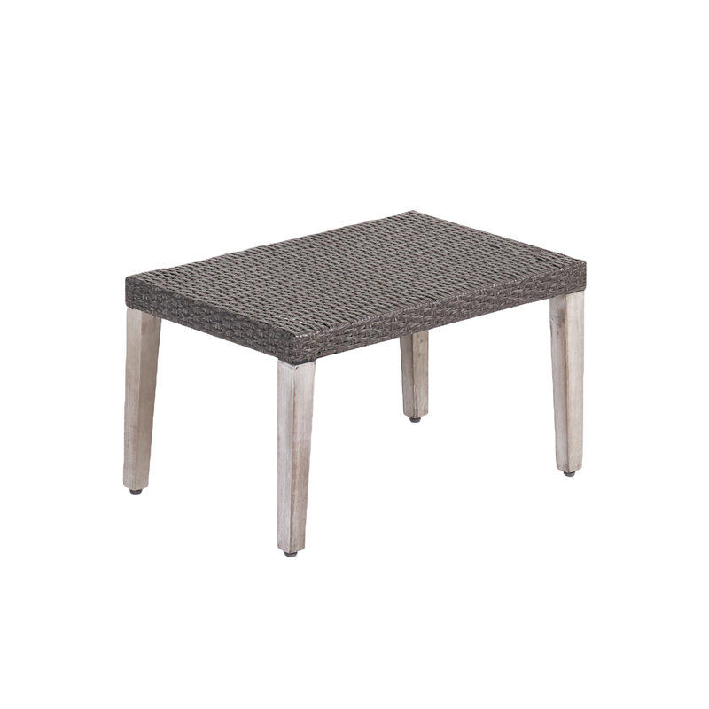 HAMPTON WOOD + WICKER OTTOMAN