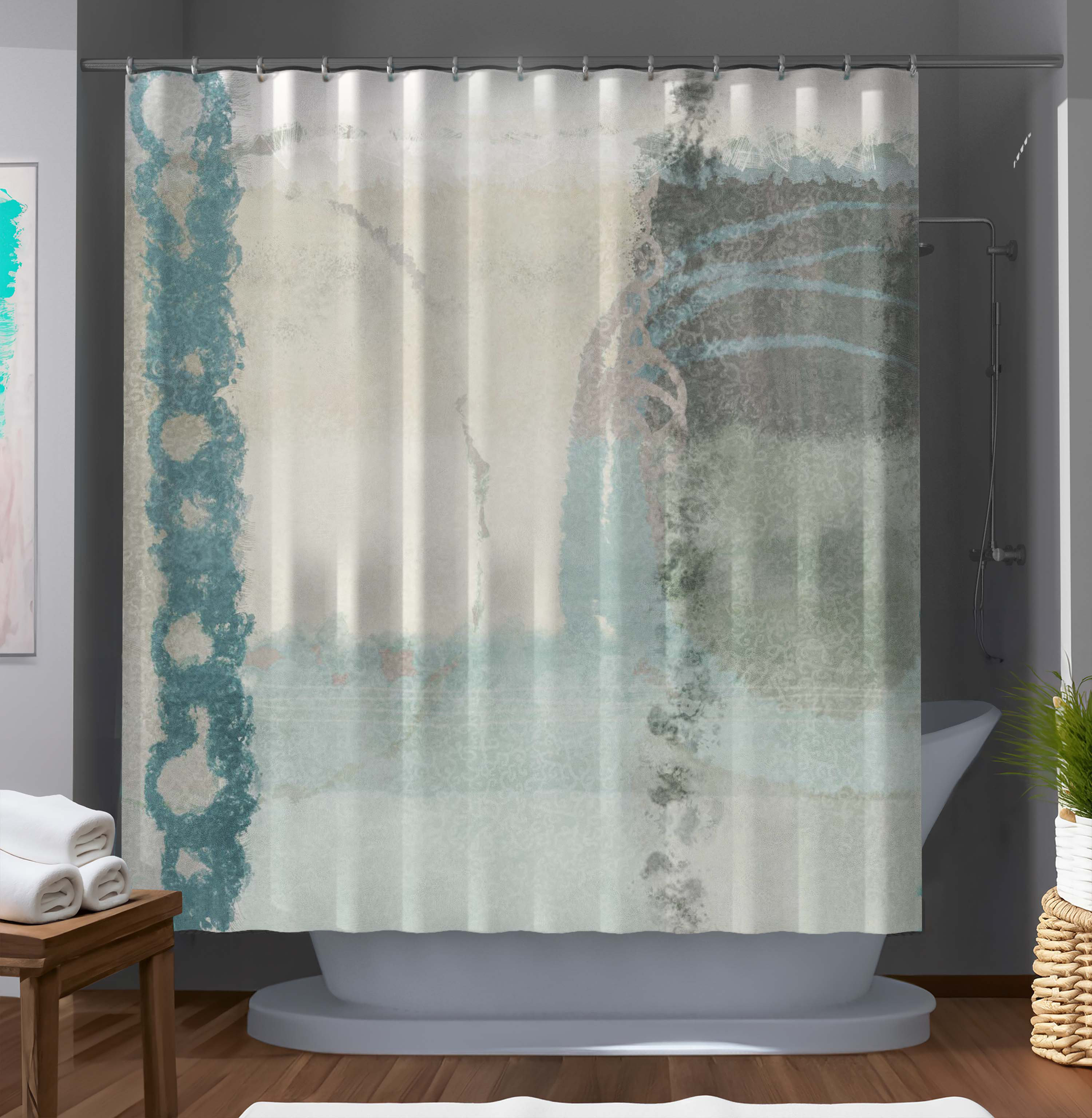 East Urban Home Gowen Abstract Shower Curtain | Wayfair