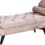 Banc avec accoudoirs en velours rose Annegreth avec 2 coussins