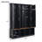 Multi-Functional Hall Tree With 4 Hidden Hanging Hooks, Wood Grain Bench With Multiple Storage Space, Entryway Cabinet With Open Compartments For Living Room, Hallway
