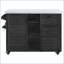 Îlot de cuisine 78,3 po avec table de barbecue pliable et plateau en acier inoxydable-2026738558
