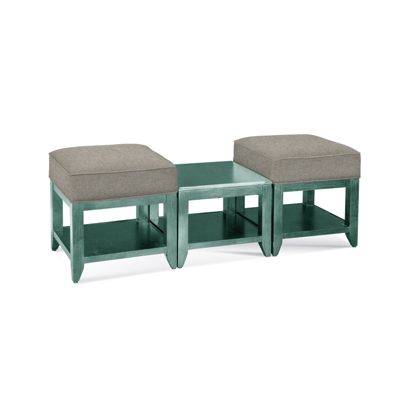 Elements Upholstered Cube Ottoman, Antique Black, Basic Gray; 0317-83