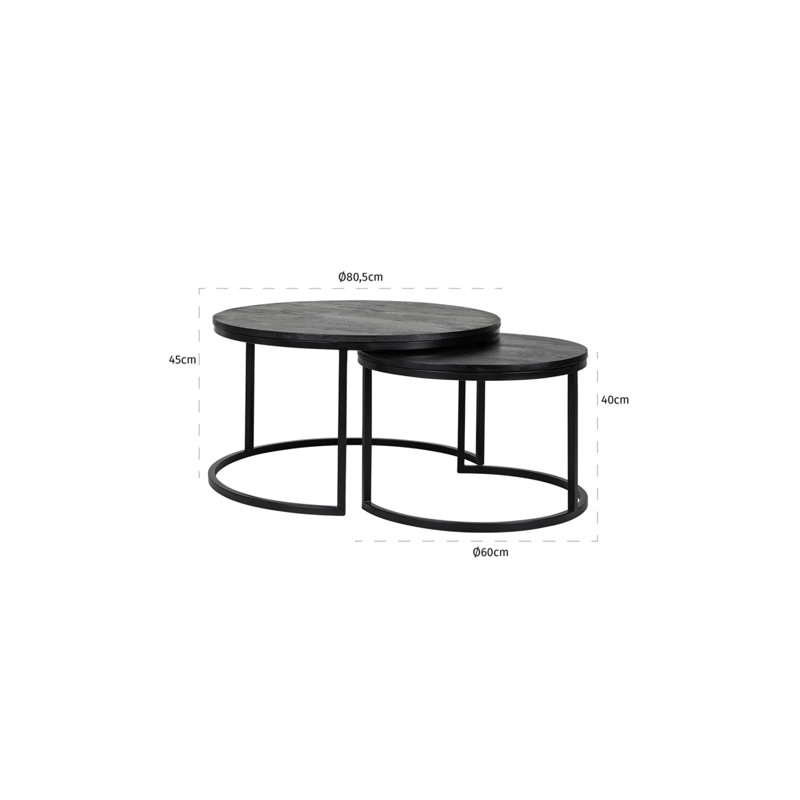 Catana Solid Wood Nesting Coffee Table