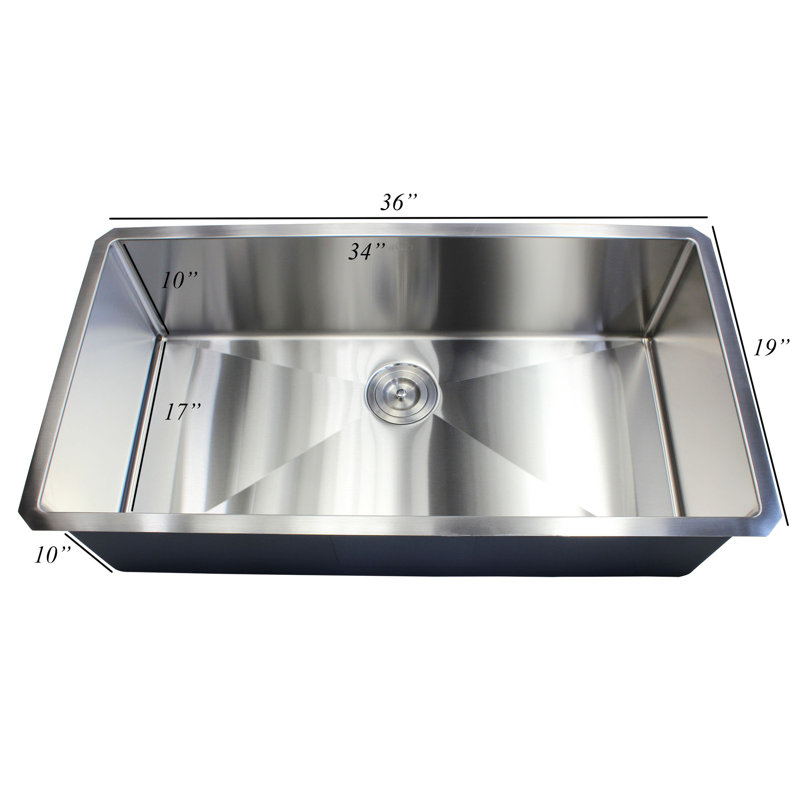CozyBlock 36'' L Single Bowl Stainless Steel Kitchen Sink