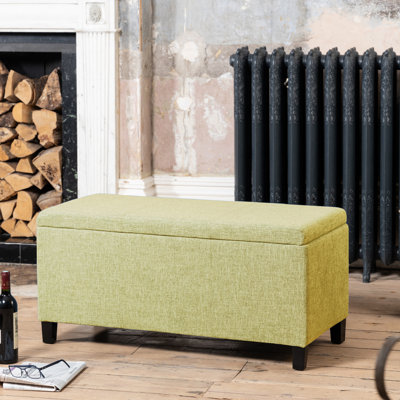 Ahri 98cm Wide Rectangle Solid Colour Standard Ottoman with Storage