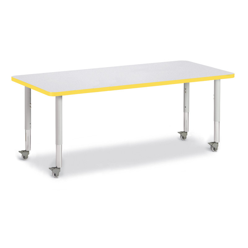 Tables d'activités Berries, Gris, Jaune, H 31 po x L 60 po x l 30 po