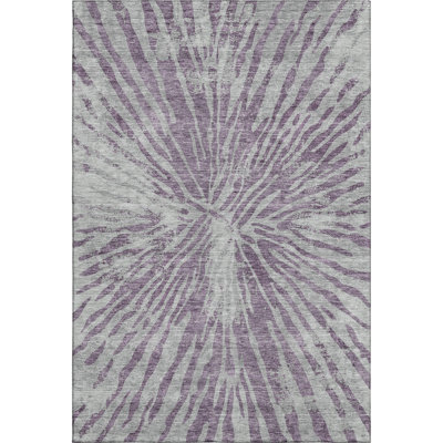 Premium Machine Washable Prisco Purple Rug