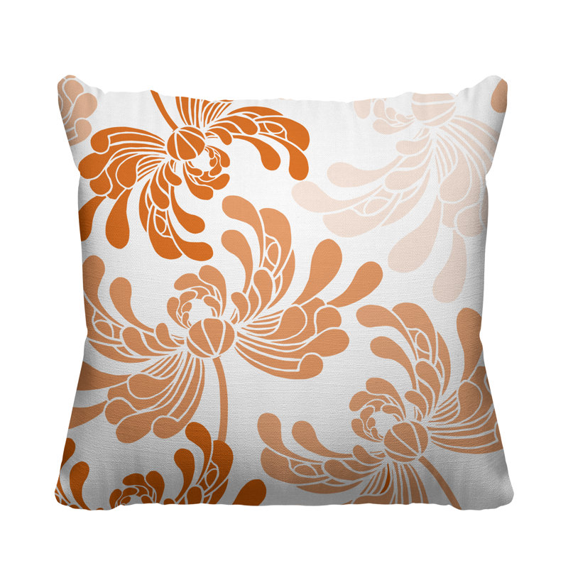 Coussin décoratif intérieur / extérieur Maina, Orangé, L 17 po x H 17 po