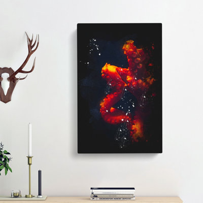 Red Octopus - Wrapped Canvas