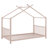 Twin Size Metal House Platform Bed, Pink-185369738