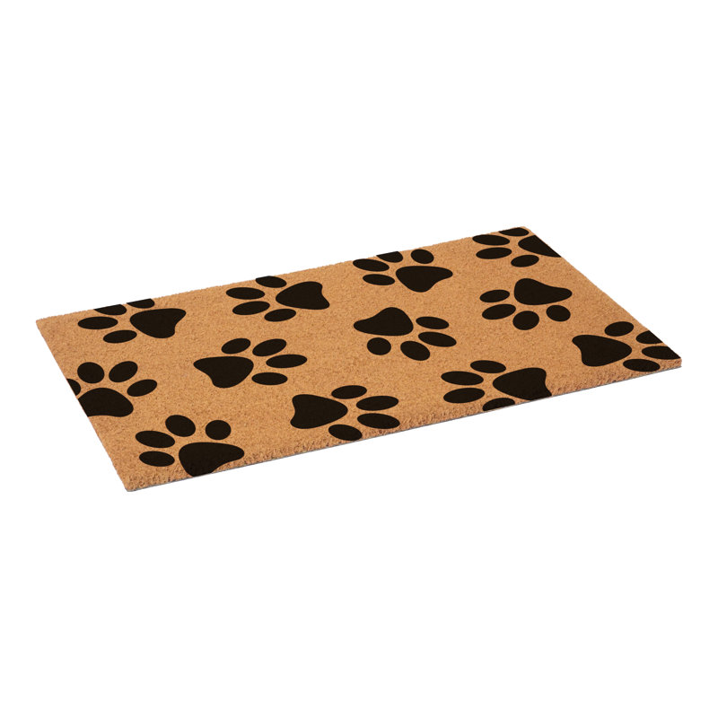 Paw Print Doormat, Black, 24" W x 36" L