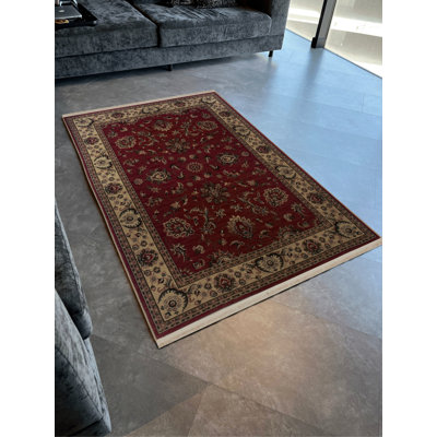 Tapis décoratif rétro à motif floral et à motif floral bordeaux