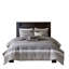 Ensemble de courtepointe luxueuse réversible en coton avec oreillers, gris moderne