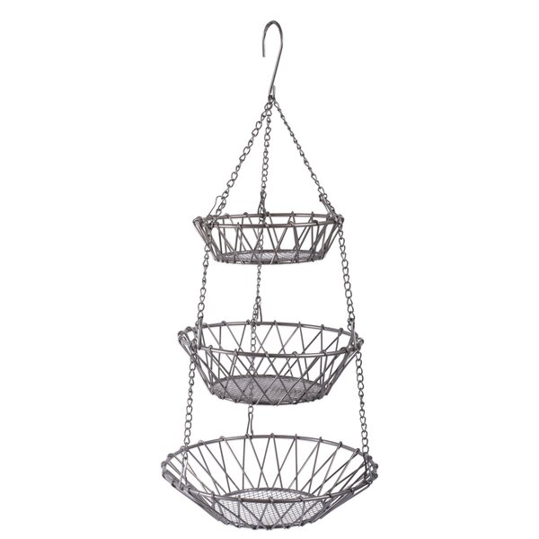 Premium 3-Tier Wall Mounted Hanging Wire Baskets with Removable