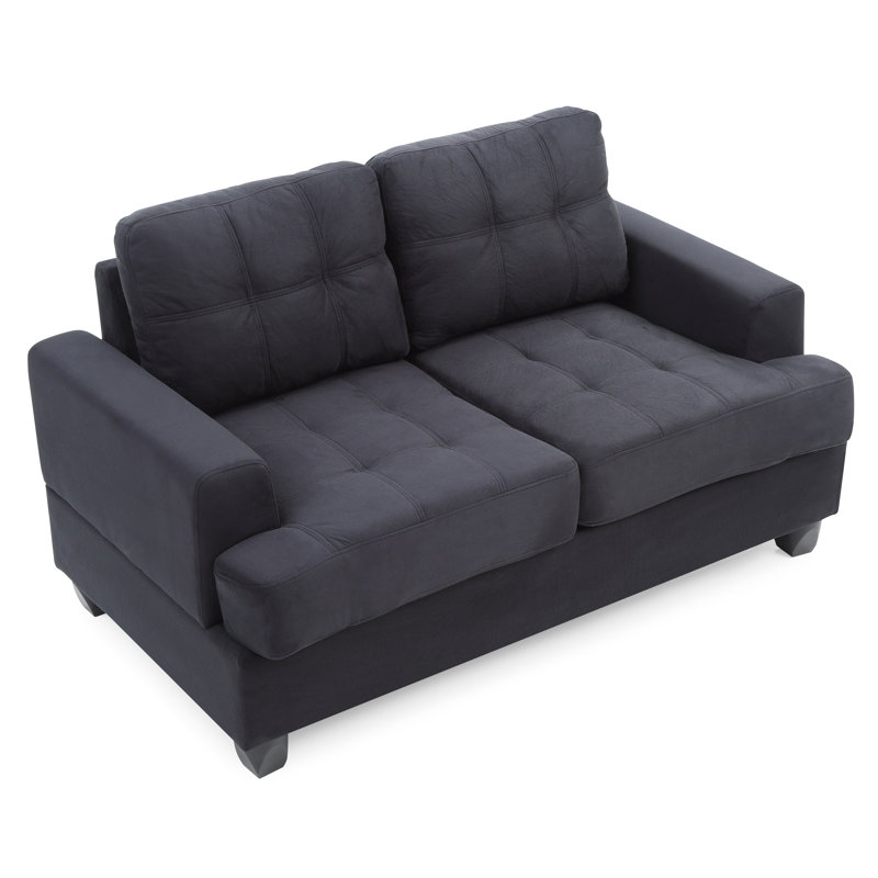 Causeuse Baerman, Similicuir noir