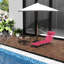 Chaise de piscine portative, rose, avec dossier inclinable et siège en filet