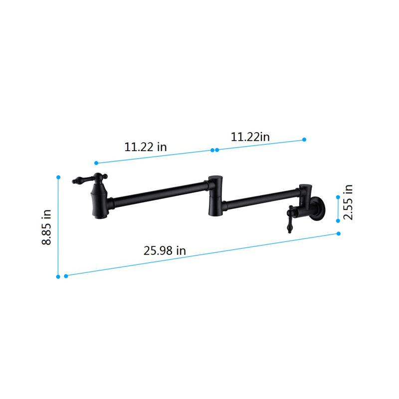 Robinet remplisseur de pot mural, Noir mat