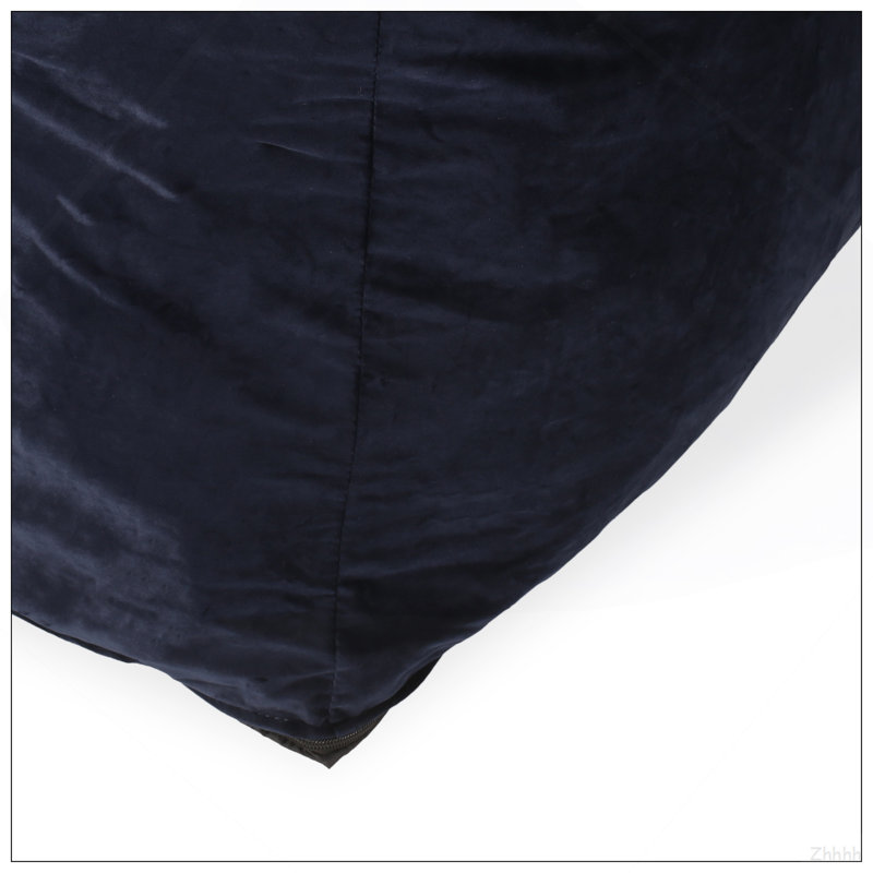 Fauteuil à billes Allea Velveteen avec accoudoirs, bleu minuit, Tissu bleu foncé