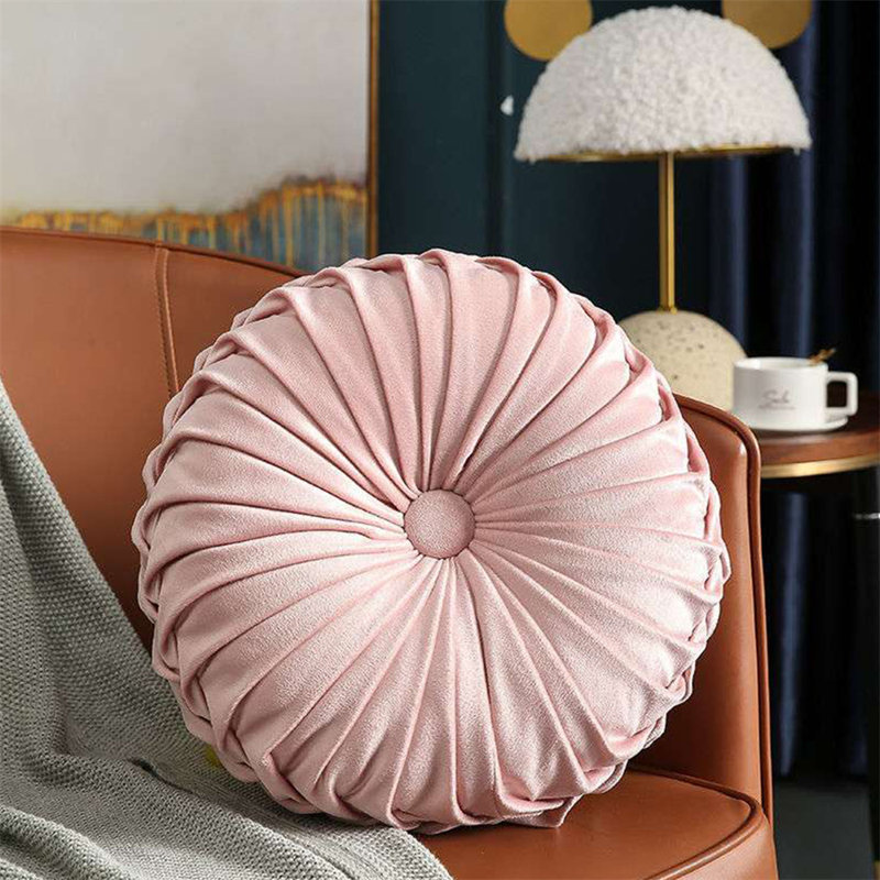 Lanajah Round Pillow Cover & Insert, Pink