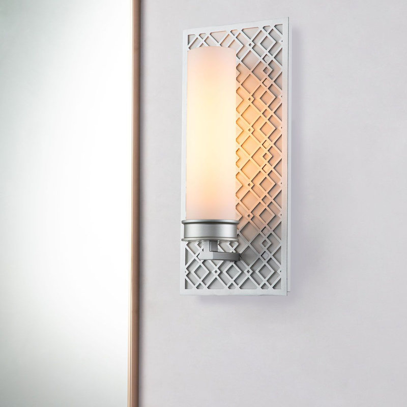 Meuble-lavabo 1 lumière Ziggy, Argent laqué
