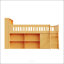 Grand lit mezzanine avec rangement, tête de lit à DEL et finition naturelle pour les chambres d'enfants modernes