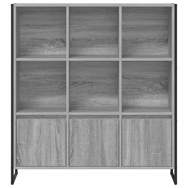108cm H x 99.5cm W Steel Book Cabinet Bookcase, Grey Sonoma