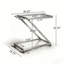 Modern Bar Cart with Tempered Glass Shelves, Z-Frame Design, and Lockable Rolling Casters for Stylish Functionality.