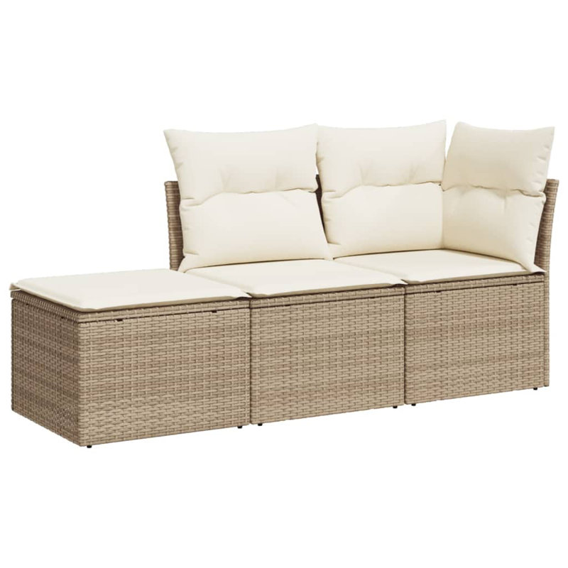 Ensemble de canapé de jardin en rotin PE 3 pièces Vidaxl