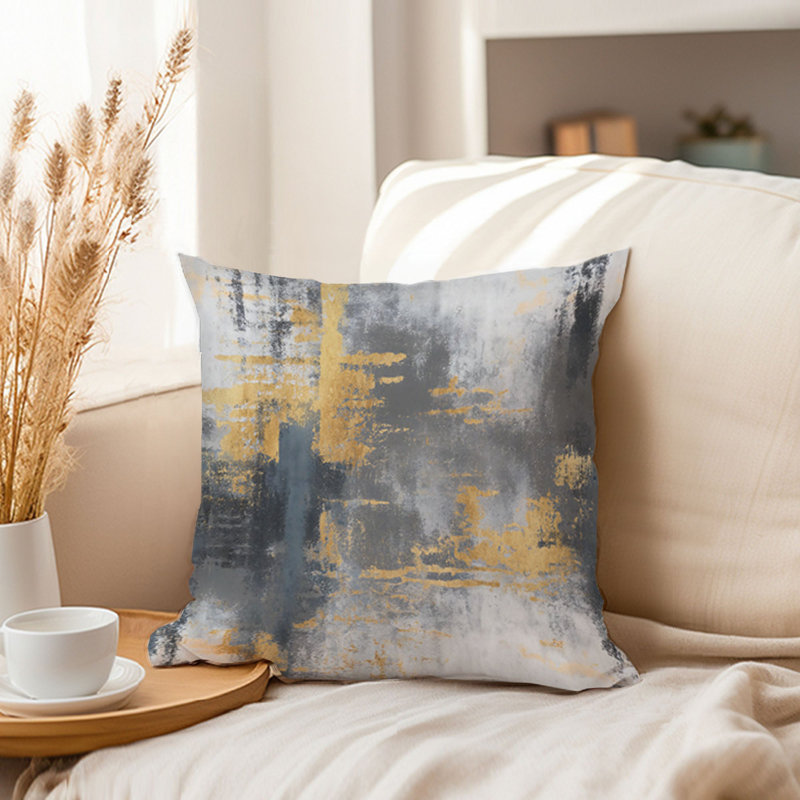Abstract Celestial Dream Cascade Paint Brush Strokes Modern Transitional, 16"H x 16"W
