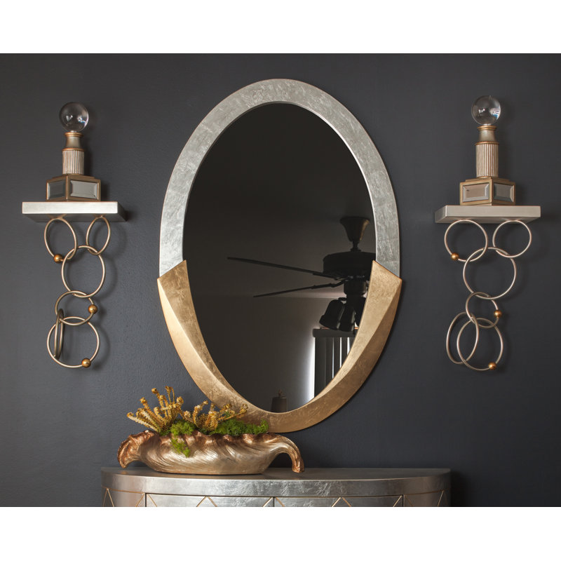 Oval Metal Wall Mirror