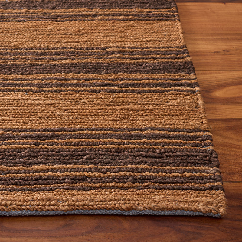 Ralph Lauren Cliff Stripe Jute, Cotton Striped Rug, Rectangle 5' x 8'