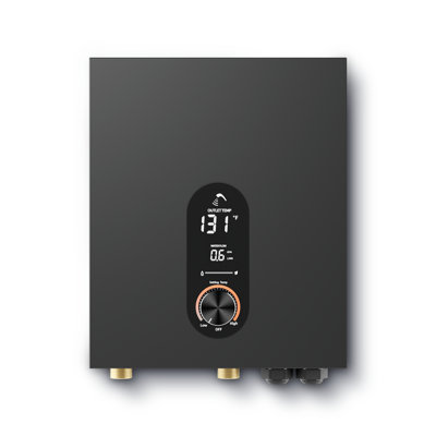 27Kw Black Electric Tankless Water Heater With Led Temperature Display And Instant Heating
