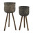 S/2 BAMBOO PLANTERS ON STANDS