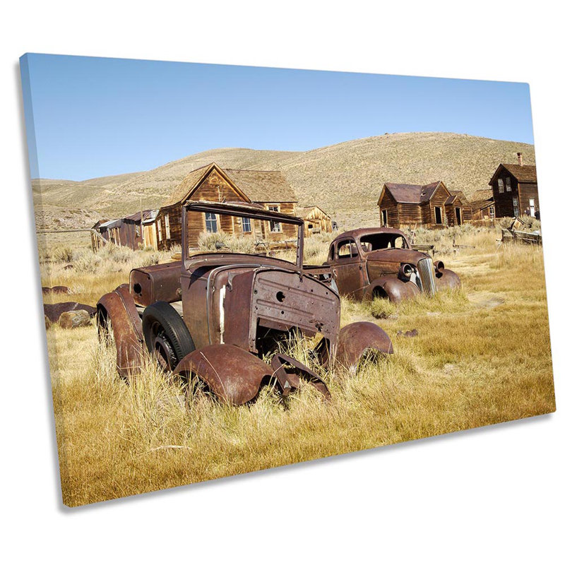 Rusty Old Trucks Cars - Wrapped Canvas Print, 81.3cm H x 121.9cm W