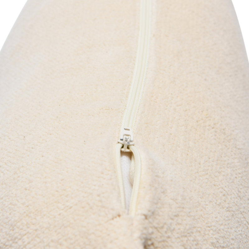 Cream Cotton Chenille Lumbar Pillow with Tassels