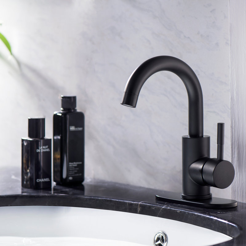 Bathroom Faucet Single Hole Single Handle, Matte Black