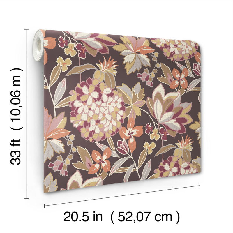 Valdivian Fuchsia Floral Wallpaper, Yellow