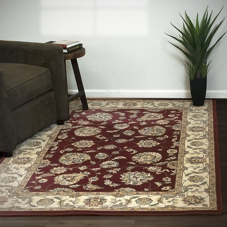 Tapis de zone rouge/ivoire Attell